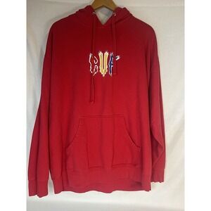 CUF Boys Red Sweatshirt Men's Size XL Embroidered With Hood